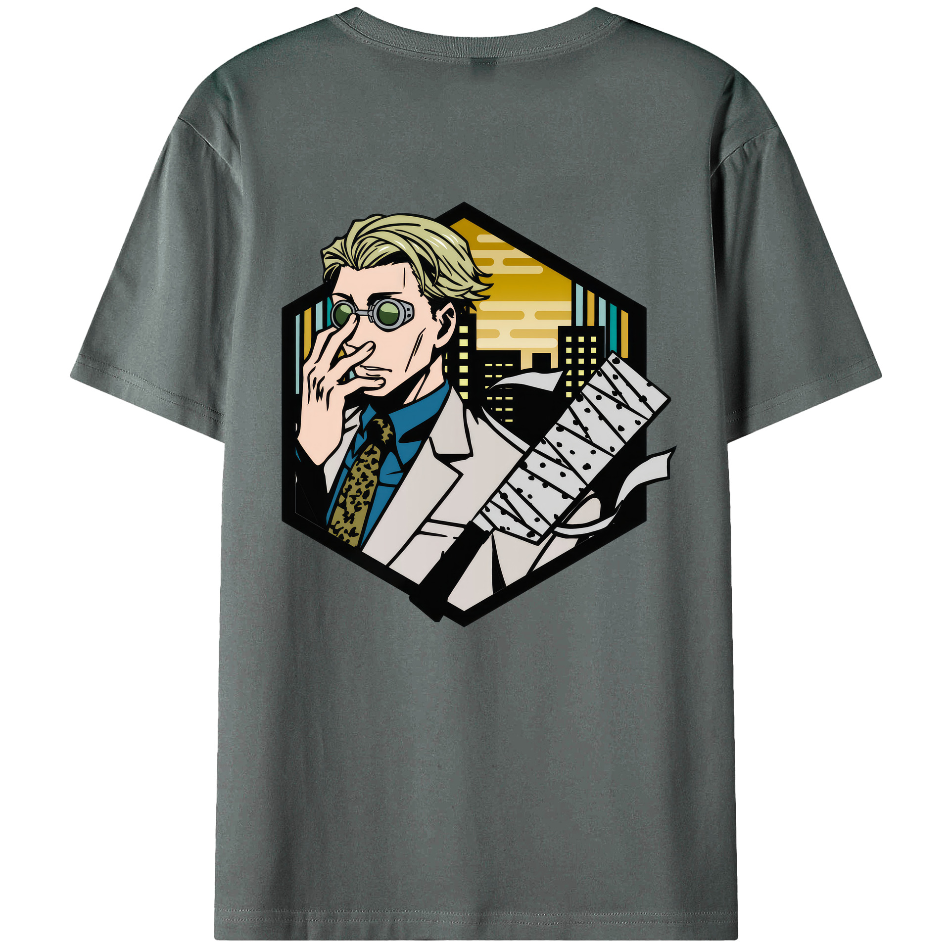 （画像用） 呪術廻戦 Jujutsu Kaisen 綿100％ メンズ半袖Tシャツ（バックプリント） 通気性